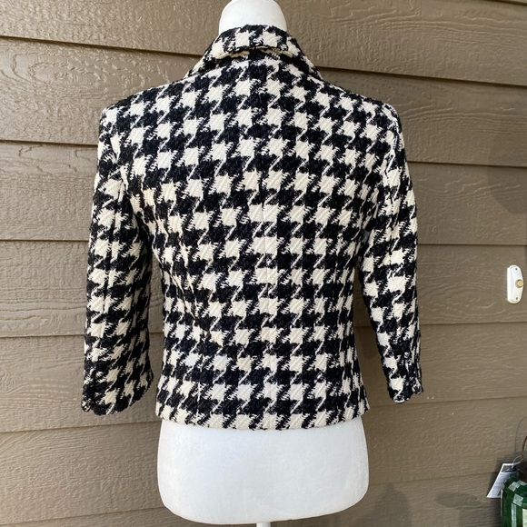 Alfani Petite Classic Houndstooth Tweed Wool Blend Blazer Women’s size 4P - Picture 2 of 14